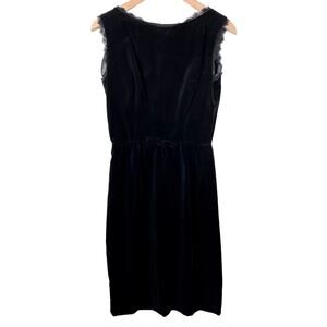VINTAGE Lanz Black Velvet Lace Dress Size S Whimsigoth Witchy Goth Dark Academia